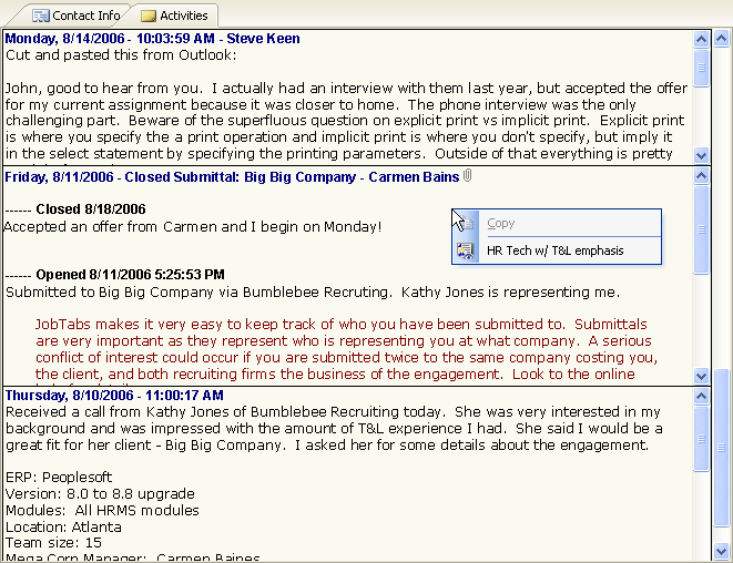 Job search activity attachment graphic.